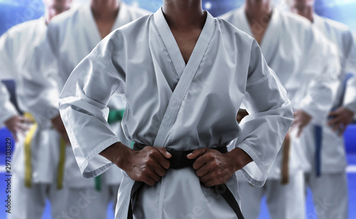 Fényképezés Karate martial arts fighter in arena