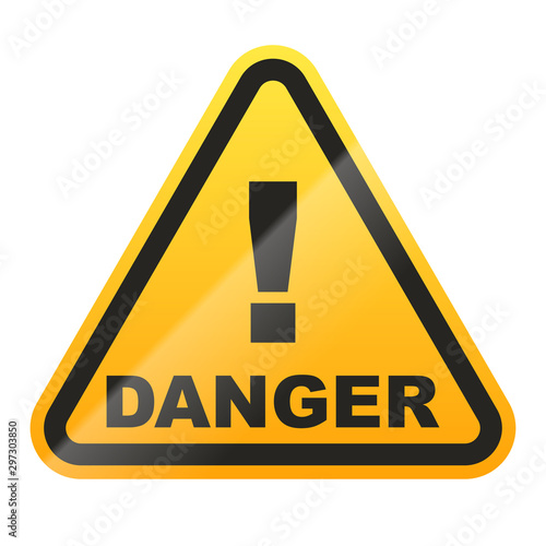 Danger sign isolated on white background. Vector illustration