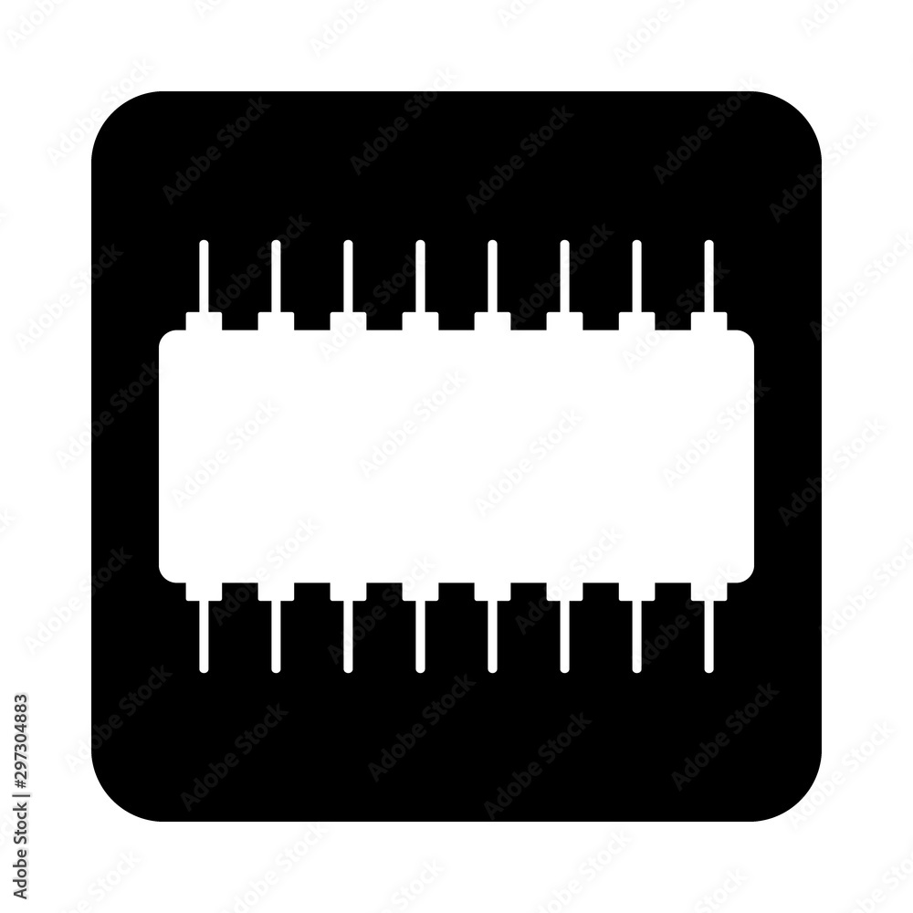 Microchip icon on white. Microchip icon on white.