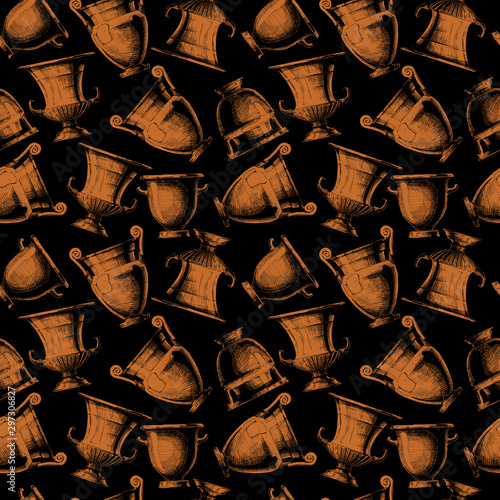 Pattern with greek vases.