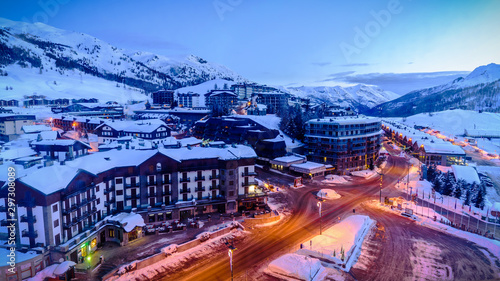 Sestriere city from above. photo