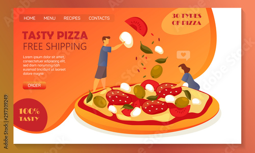 Website banner for online pizza ordering,fast food