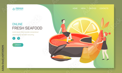 Landing page for seafood, online order app