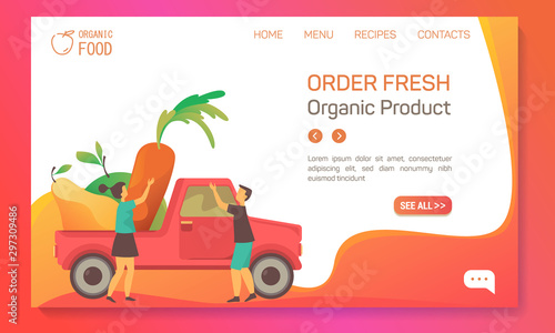 Farm food, vegetables and fruits shop web banner