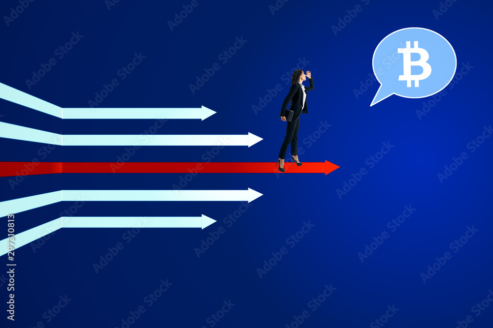 Cryptocurrency, vision and growth concept Cryptocurrency, vision and growth concept