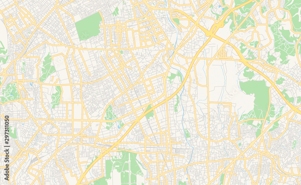 Printable street map of Yamato, Japan