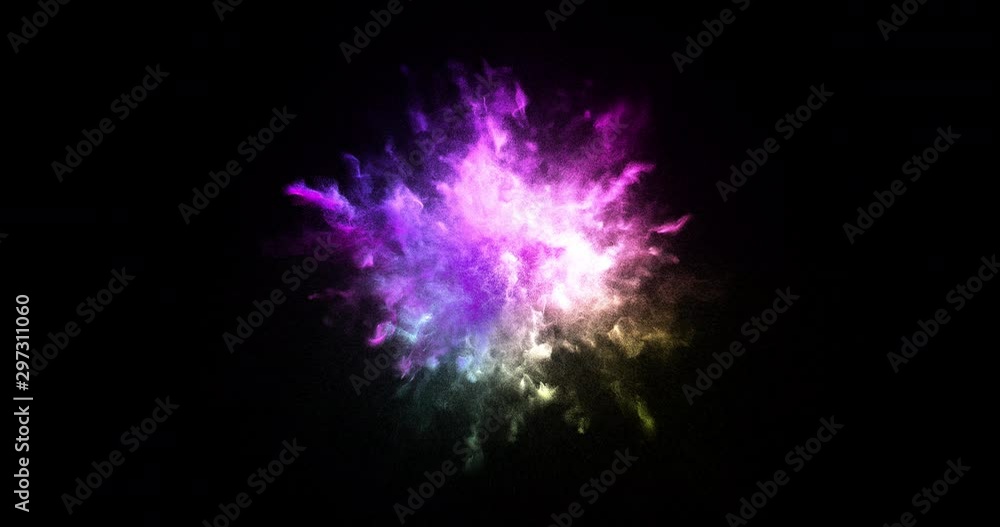 4K 3D Animation Of Colorful Particles Explosion With Alpha Matte. Millions Of Particles Spreading All Over The Screen. 4K 3D Animation Of Colorful Particles Explosion With Alpha Matte. Millions Of Particles Spreading All Over The Screen.