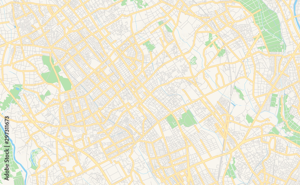 Printable street map of Ageo, Japan