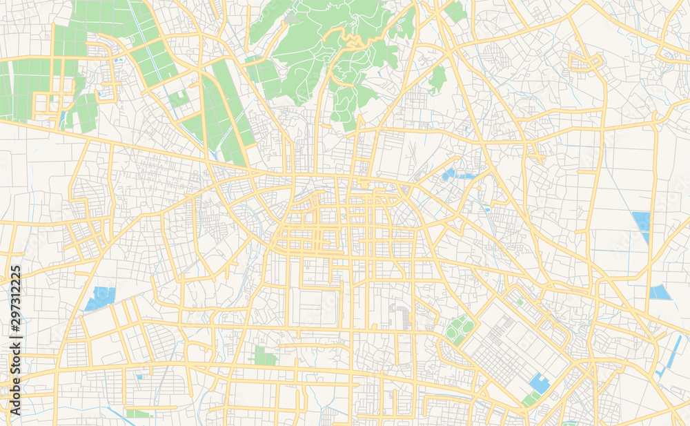 Printable street map of ota, Japan