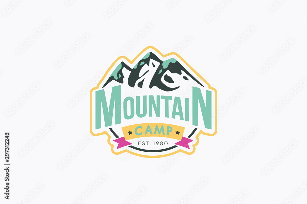 Mountain camp vector logo template Mountain camp vector logo template