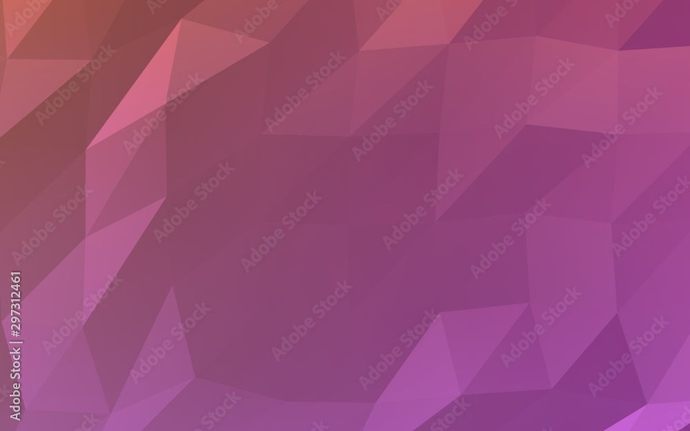 Abstract triangle geometrical pink background. Geometric origami style with gradient. 3D illustration