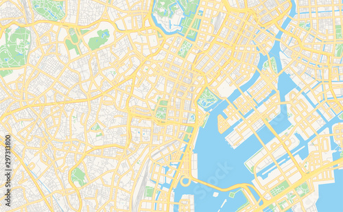 Printable street map of Minato, Japan