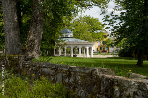 Pavilion of cold mineral water spring Luisa in the small west Bohemian spa town Frantiskovy Lazne (Franzensbad) - Czech Republic (region Karlovy Vary)