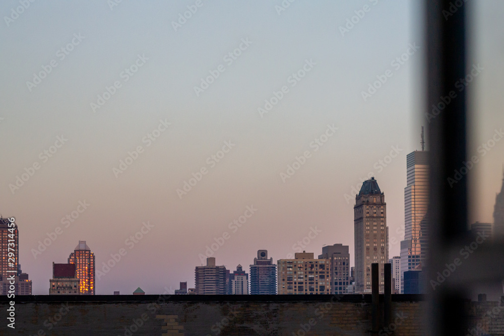 Skyline de Manhattan al atardecer