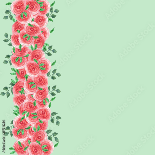 Abstract elegance seamless pattern with bright floral color background. © Irina