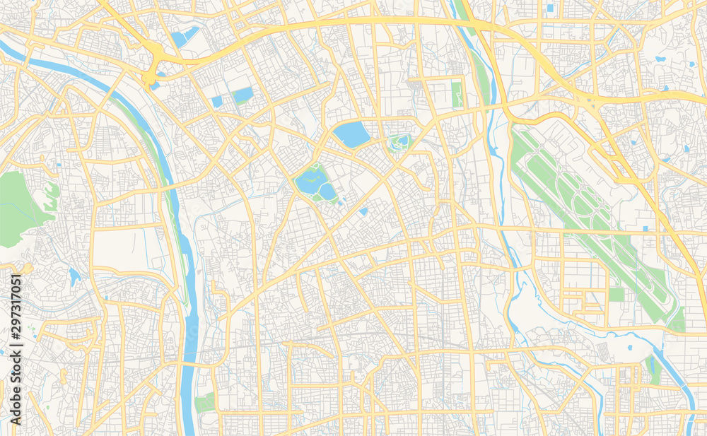 Obraz premium Printable street map of Itami, Japan