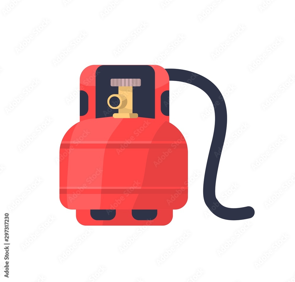 Flammable gas red tank flat vector illustration Flammable gas red tank flat vector illustration