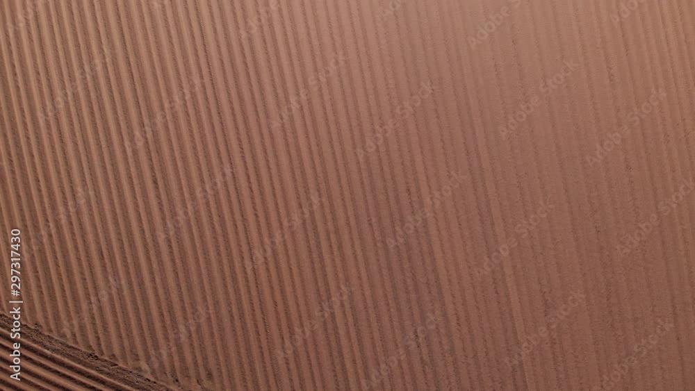 Bird's Eye View Flying Over Ridged Plowed Field Abstract Aerial Pattern 4K Bird's Eye View Flying Over Ridged Plowed Field Abstract Aerial Pattern 4K