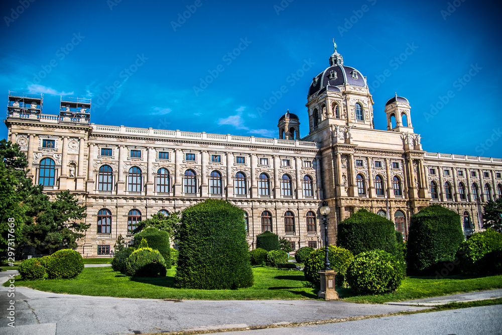 The unusually beautiful building of the Museum of Natural History. Vienna. Austria