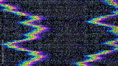 Glitch. Abstract shapes. Chaos. Pixel. Cyberpunk. Computer screen error. Digital design. Pixel noise. Virtual. TV signal fail. Futuristic. Glitch background. photo