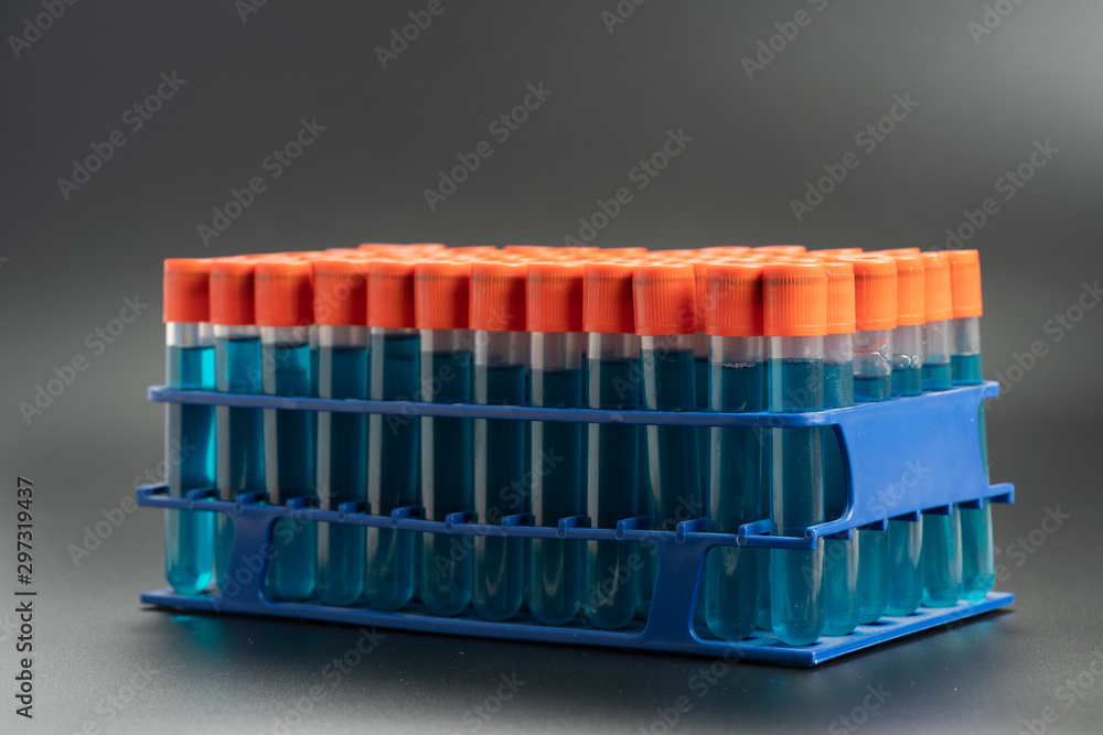 Test tubes with chemical samples Test tubes with chemical samples