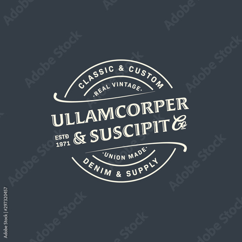 Vintage Style Round Label template. Vector illustration.