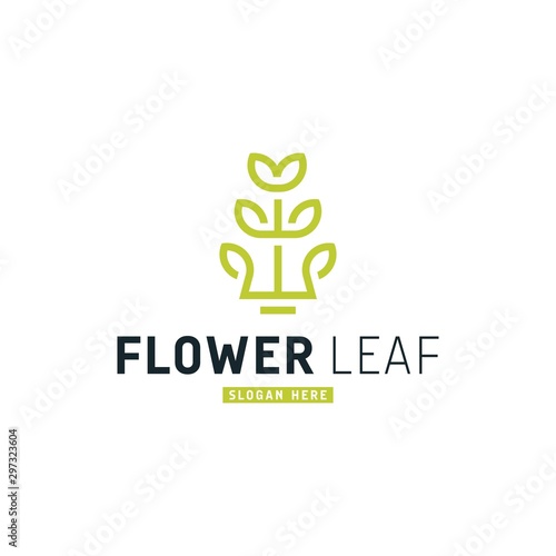Flower Leaf Design Logo Vector. Leaf Nature Icon Design. Modern and Creative Logo Vector