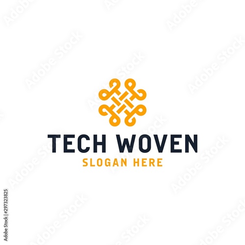 Tech Woven Logo — Geometric Network Emblem