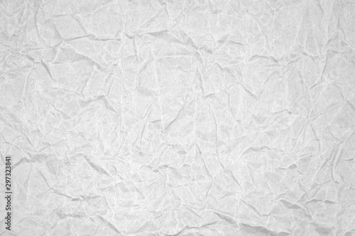 White crumpled packaging paper background texture. Grey Kraft Paper Coarse. Wrinkled paper bag