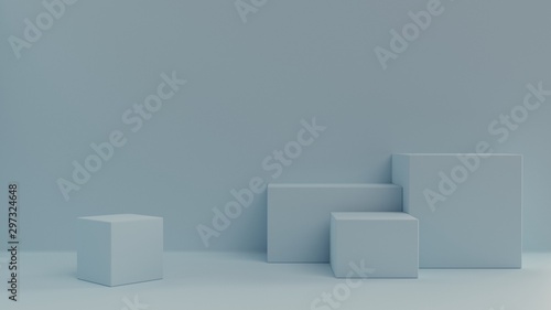 Geometry basic geometric shapes composition blue scene.