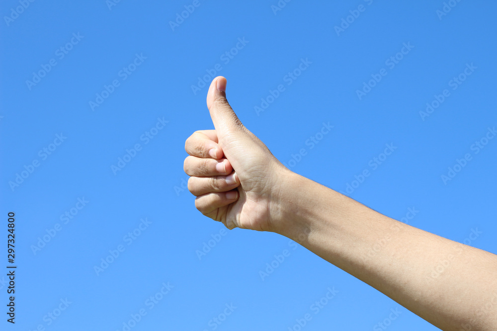 Woman hand isolated on clear sky background Woman hand isolated on clear sky background