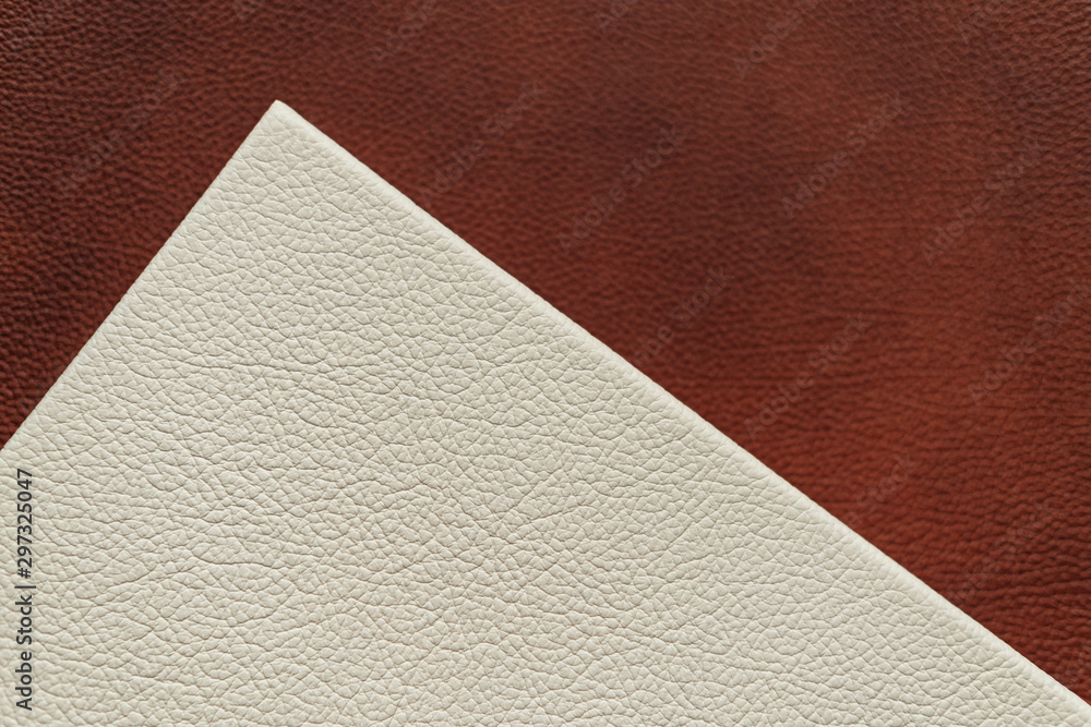 White and brown leather texture. close-up. White and brown leather texture. close-up.