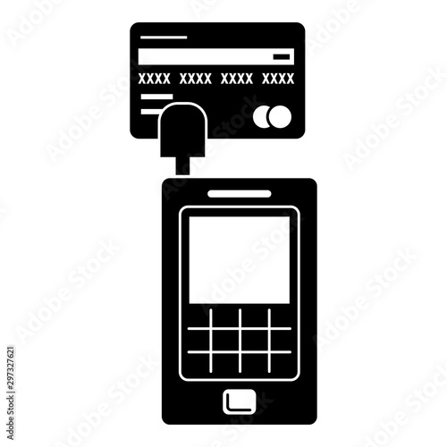 Credit card terminal icon. Simple illustration of credit card terminal vector icon for web design isolated on white background