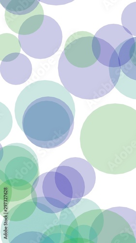 Multicolored translucent circles on a white background. 3D illustration