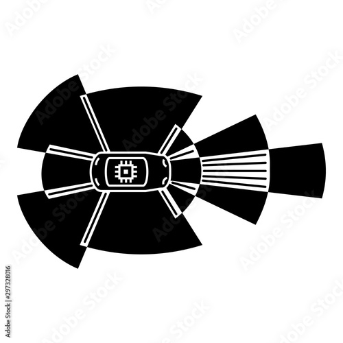 Driverless car sensor icon. Simple illustration of driverless car sensor vector icon for web design isolated on white background