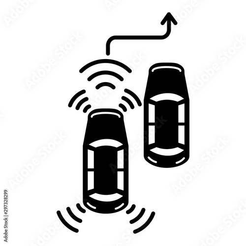 Smart car traffic driving icon. Simple illustration of smart car traffic driving vector icon for web design isolated on white background