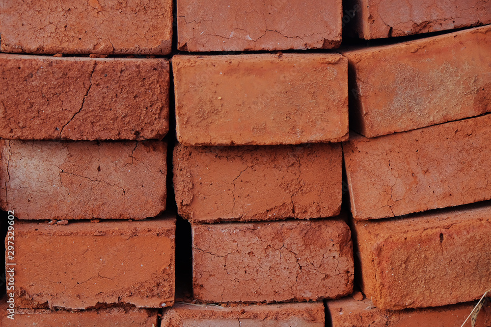 Obraz premium background orange brick texture wallpaper