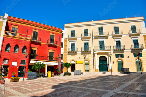 historic buildings on the left palazzo cassar Sciacca Sicily Italy photo