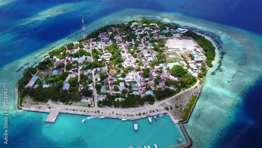Perfect Luxury island community - Caribbean honeymoon lifestyle - aerial shot 4k Perfect Luxury island community - Caribbean honeymoon lifestyle - aerial shot 4k