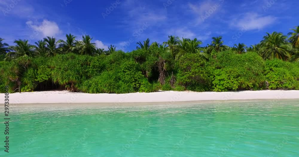 Beautiful Green Forest In An Island In Maldives - Wide Shot Beautiful Green Forest In An Island In Maldives - Wide Shot