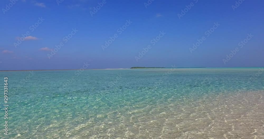 Amazing Seascape View With An Island In The Philippines - Wide Shot Amazing Seascape View With An Island In The Philippines - Wide Shot