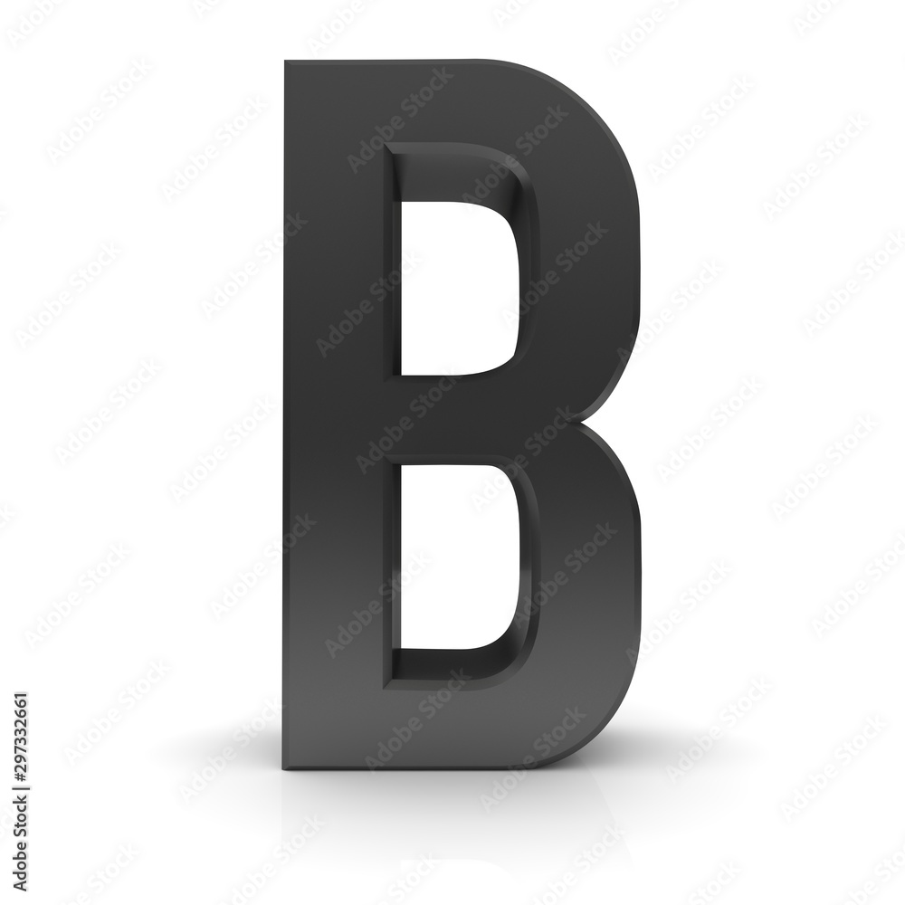 B letter black 3d sign 3d rendering isolated on white B letter black 3d sign 3d rendering isolated on white