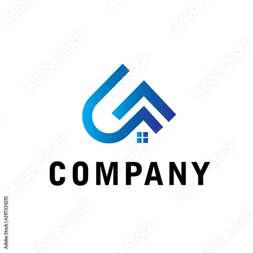 G A house real estate initial logo design inspiration