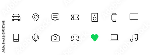 Set of Music Line Icons vector illustration