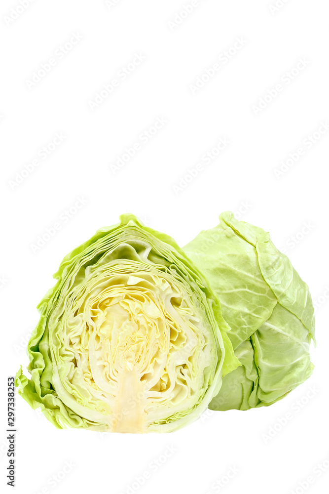 Fresh cabbage head isolated on white background Fresh cabbage head isolated on white background