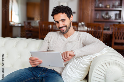 Young man using a digital tablet