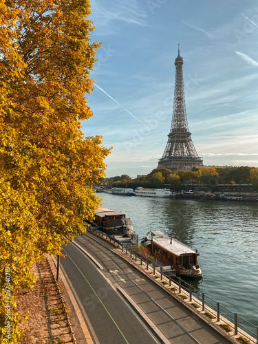 Top of the Eiffel Tower in Autumn, Paris in the Fall © JeanLuc Ichard