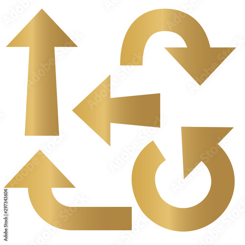 set of golden arrows icon- vector illustration
