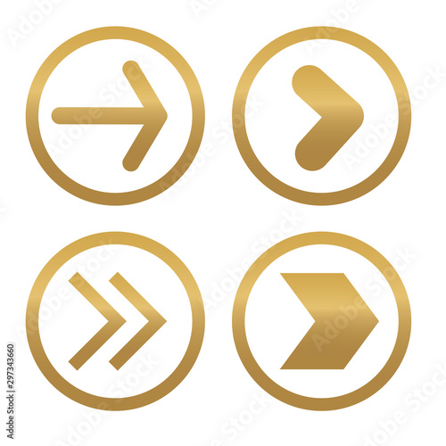 set of golden arrows icon- vector illustration
