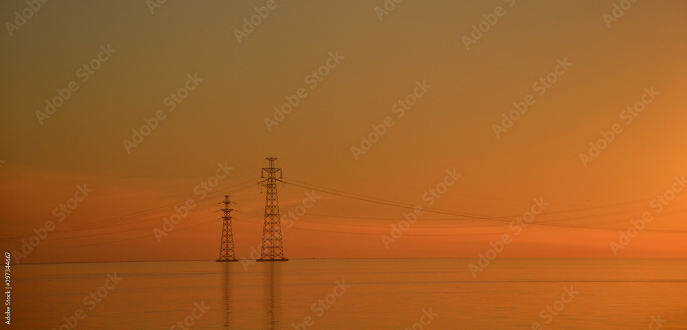 sunset on tower sunset on tower